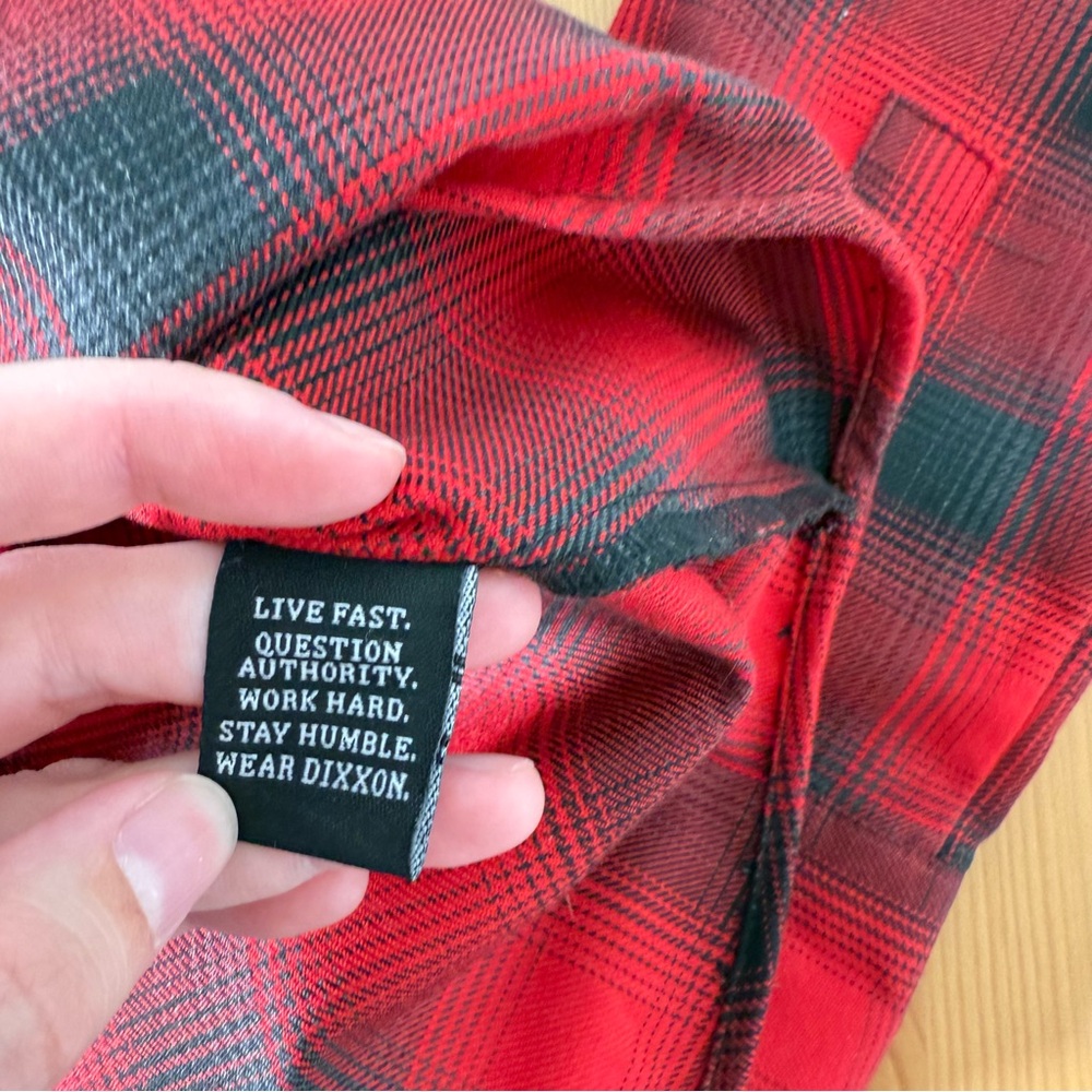 DIXXON Womens Red Black Plaid Button Up Shirt Black Rifle Coffee Company BRCC M - Picture 6 of 9